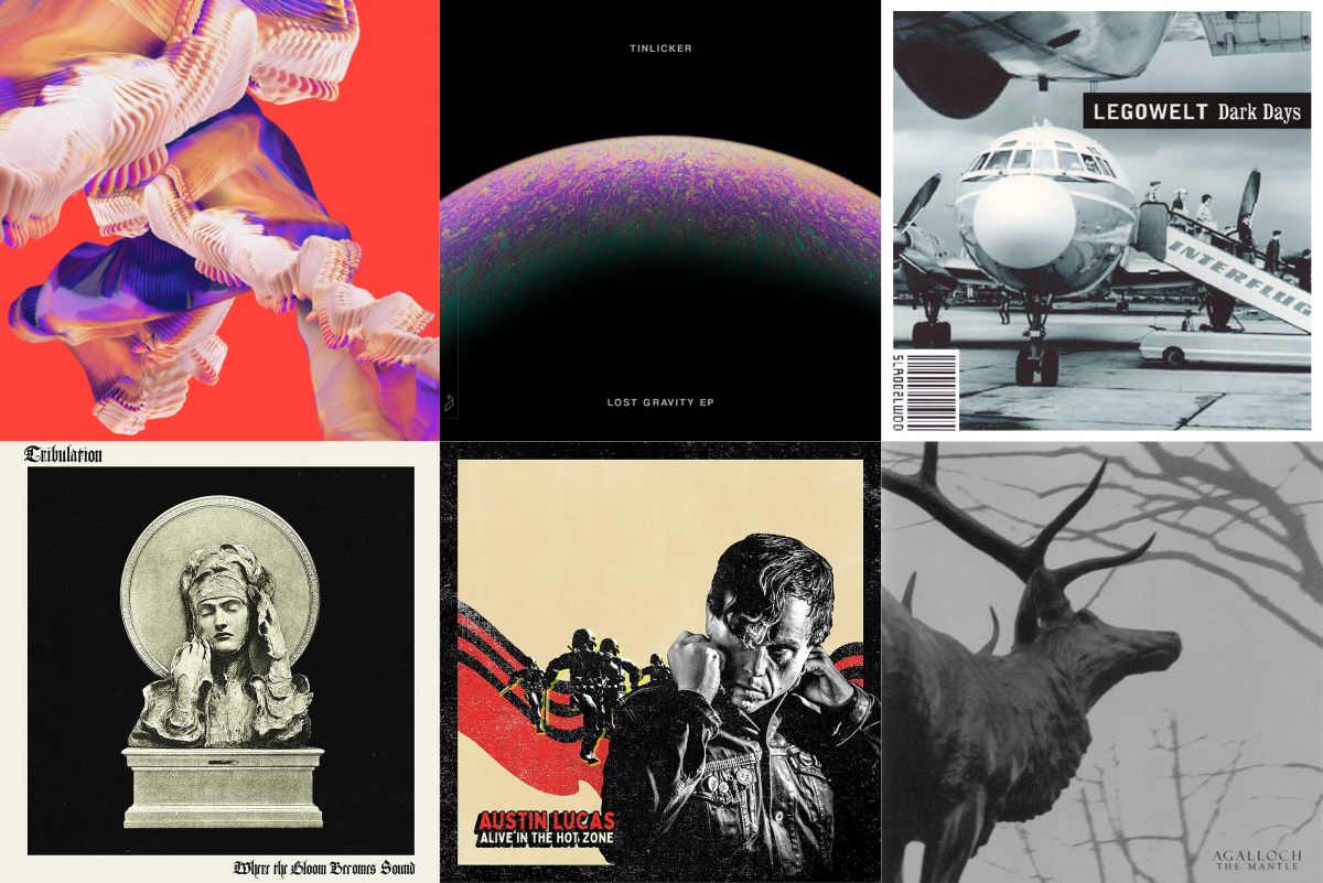 Grid of 6 album covers, from left-to-right, top-to-bottom: Isles, Lost Gravity EP, Dark Days, Where the Gloom Becomes Sound, Alive in the Hot Zone and The Mantle